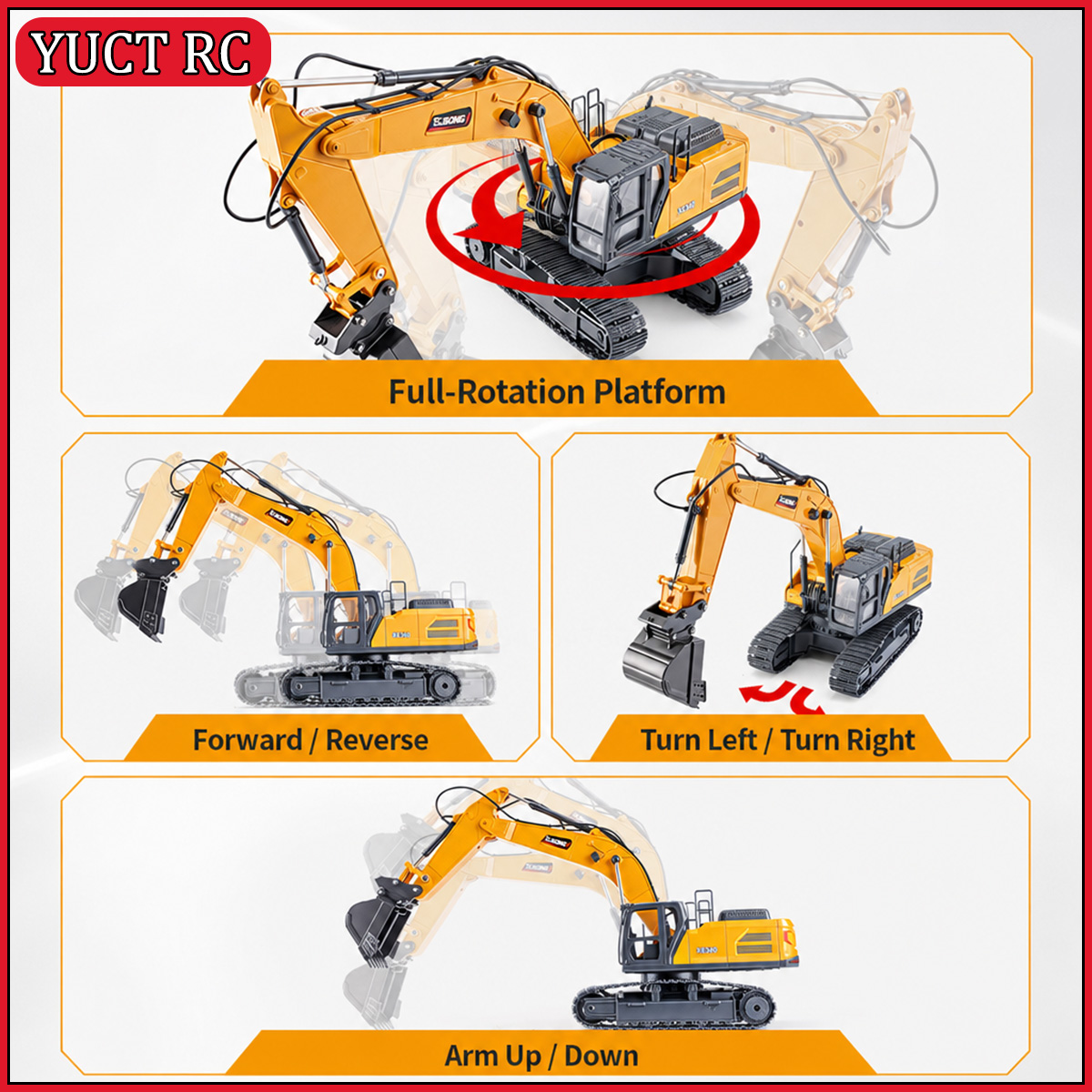 حفارة HUINA XCMG XE260 بمقياس  - مراجعة Rc Hobby Motor وسعره