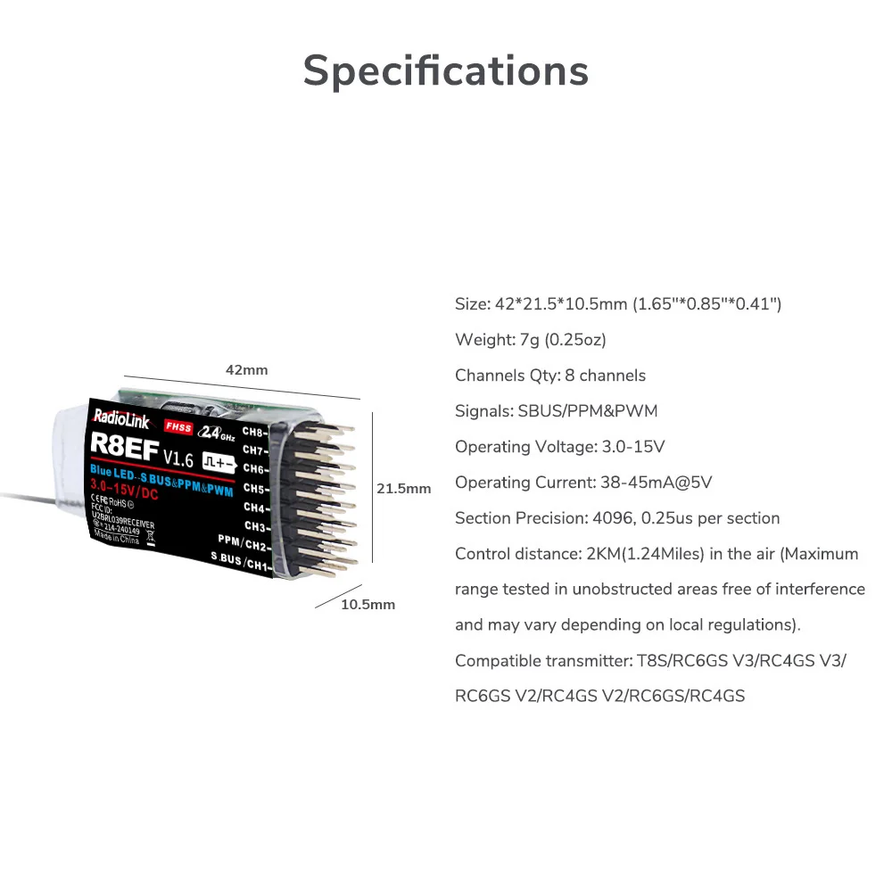 جهاز استقبال راديولينك R8EF بت - مراجعة Receiver Sbus 8Ch وسعره