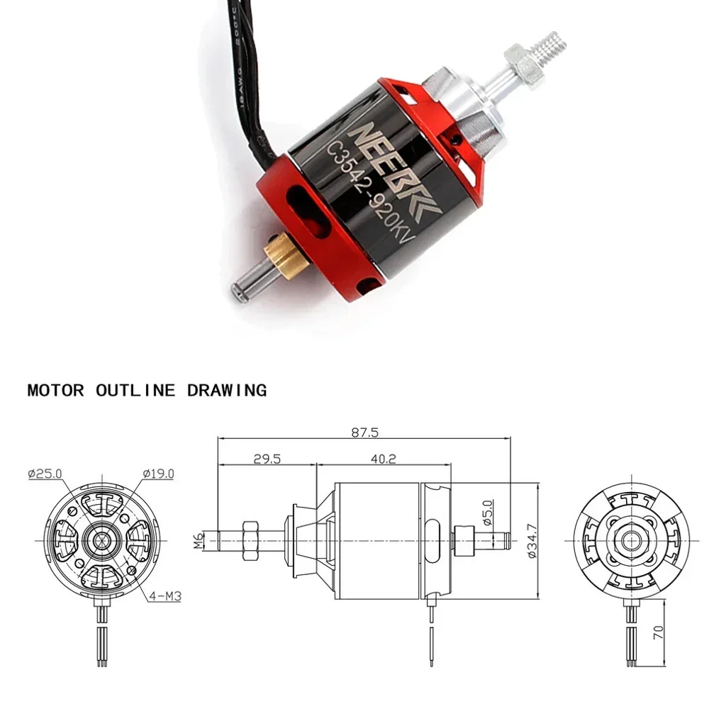 1/2/4 قطعة 3542 920KV 1400KV O - مراجعة Rc Plane Hobby Zone وسعره